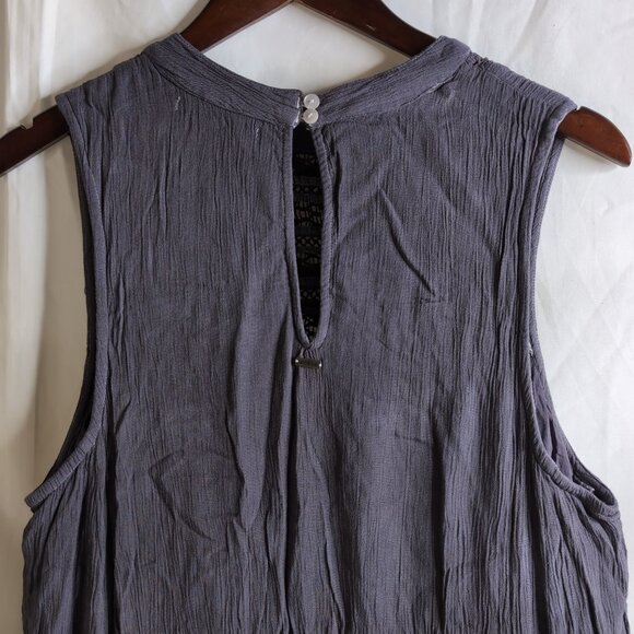 O'Neill Women's Slate Purple Issa Woven Boho Halter HI-Lo Dress Crochet, Size XL - Picture 4 of 9